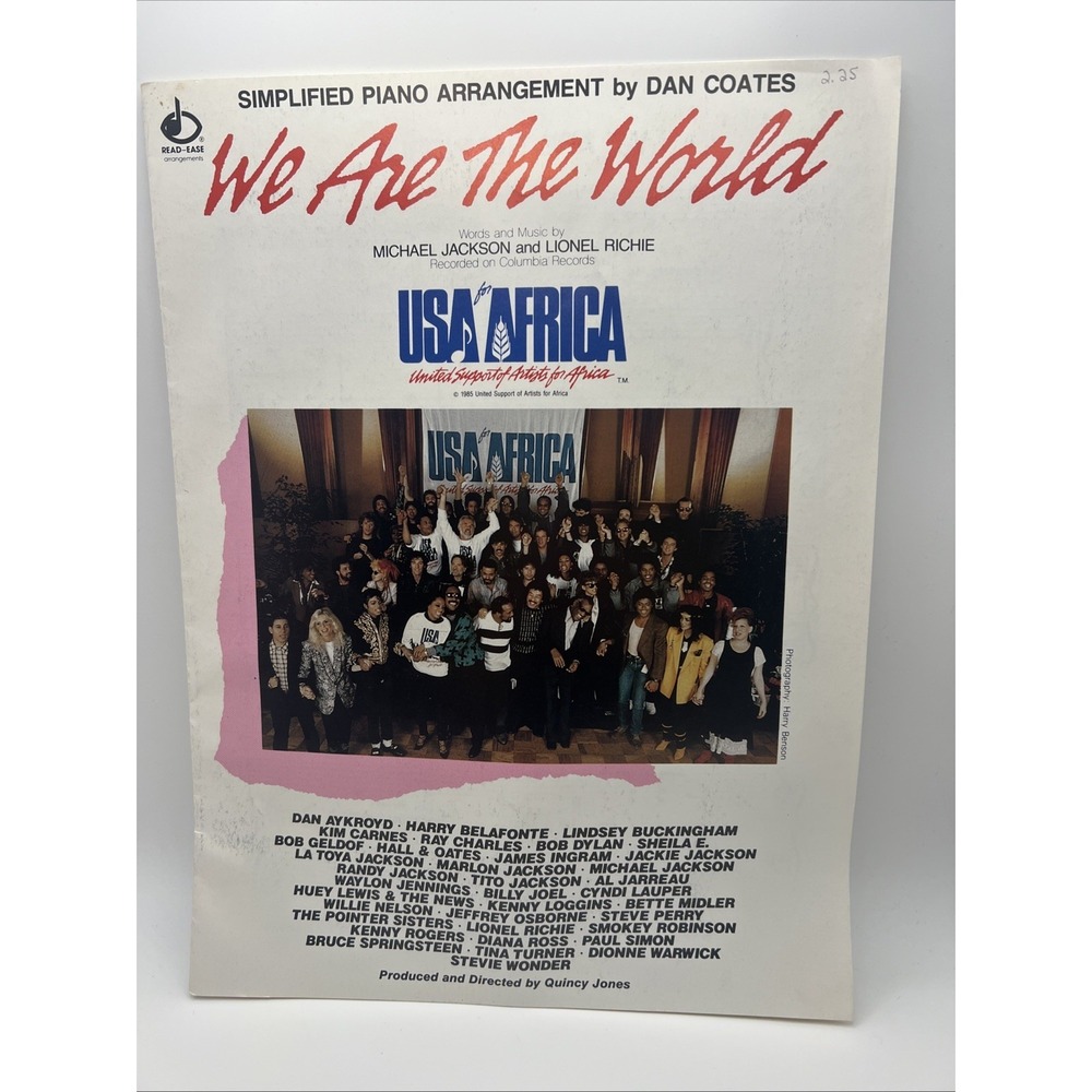 We Are The World Sheet Music Simplified Piano Ver. Michael Jackson Lionel Richie